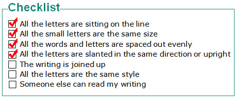 handwriting homework ks2