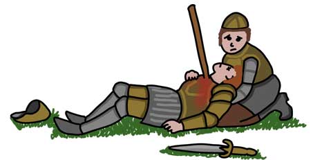 Richard III dead at the Battle of Bosworth