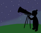 Man using a telescope looking at the stars