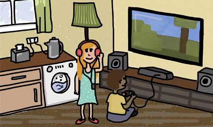 Room with electrical appliances