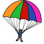 Parachute falling to earth