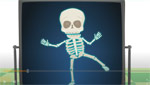 A cartoon skeleton