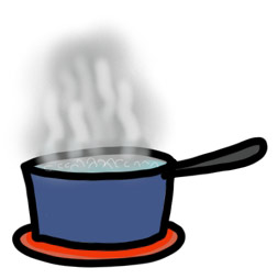 Steam from a saucepan