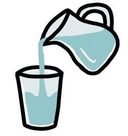 Water pouring from a jug