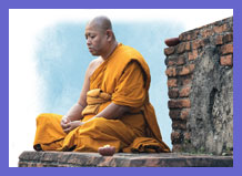 Buddhist meditating