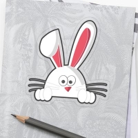 Cute Peaking Bunny Sticker Cute Peaking Bunny Sticker